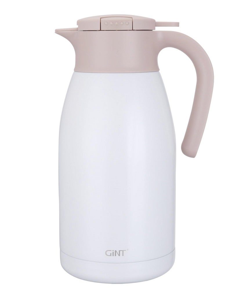 GiNT 1.9L / 64Oz Thermal Coffee Carafe, Insulated Stainless Steel Coffee Carafes for Keeping Hot/Double Walled Vacuum Thermal Carafe (White) - Image 1